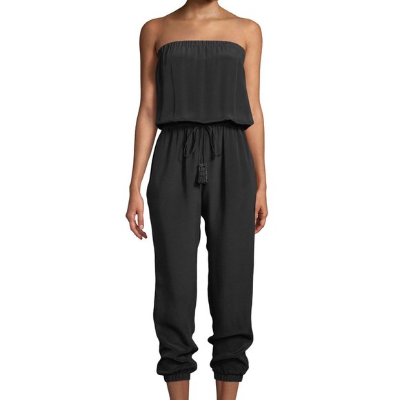 Kobi Halperin Pants - KOBI HALPERIN LAVERNE STRAPLESS SILK JUMPSUIT